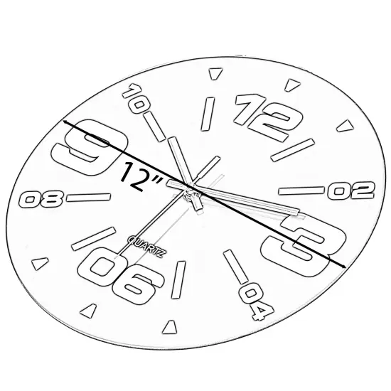 Clockswise Pack of 2 12 inch Black Decorative Unique Modern Round Glass Analog Wall Clock, Perfect for Office, Classroom, Living Room, Dining Room, Bed Room, Entryway and Kitchen Wall Decor. {6}