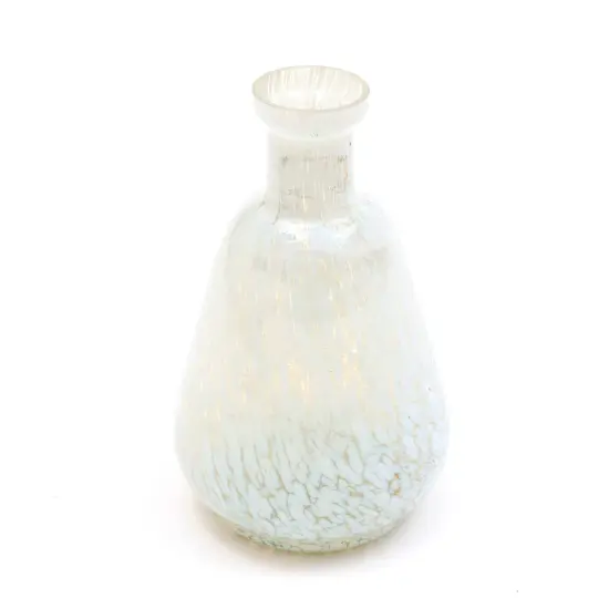 Decorative Ivory Splutter Glass Vase - 4X7 Inch {4}