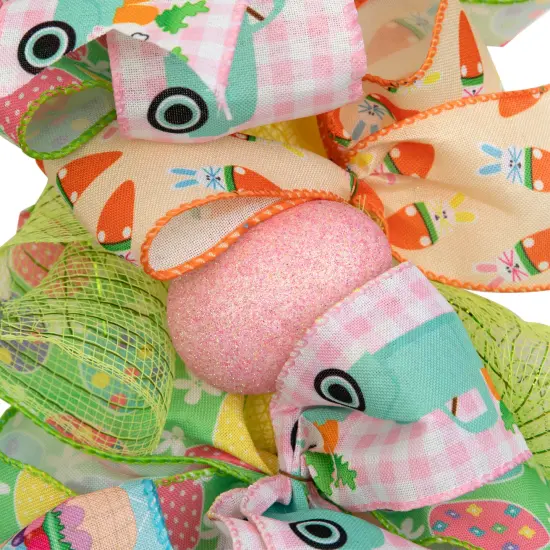 Northlight Pastel Easter Egg and Ribbons Wreath - 22" Green {7}