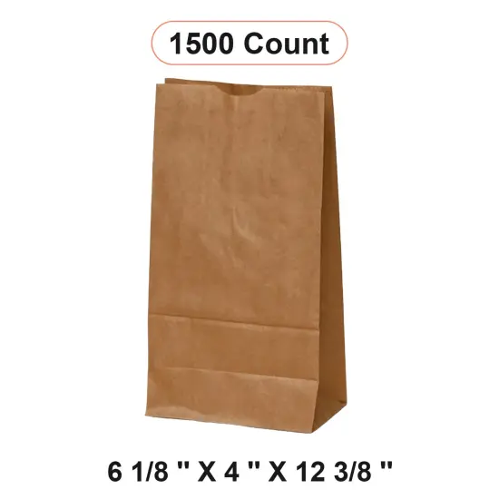Kraft Carry Bags 6 1/8'' x 4'' x 12 3/8'' {1}
