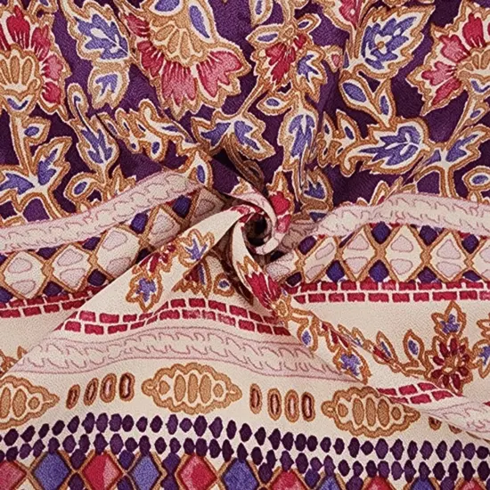 1 Yard Purple Rayon Crepe Fabric For Dresses Blouses Skirts And Evening Wear 55/56 Inches Width {1}