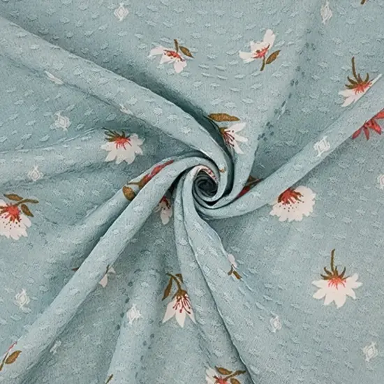1 Yard Seafoam Rayon Jacquard Dobby Dot Fabric ,Lightweight Elegant Apparel Textile 53/54" Wide {1}