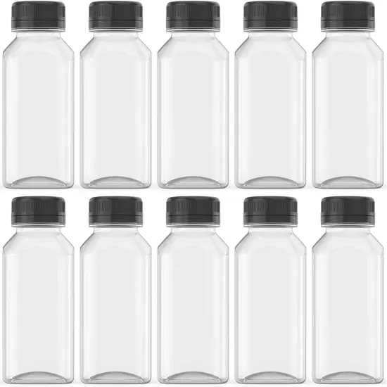 10 Pcs 8 Oz Plastic Juice Bottles Empty Clear Containers {1}