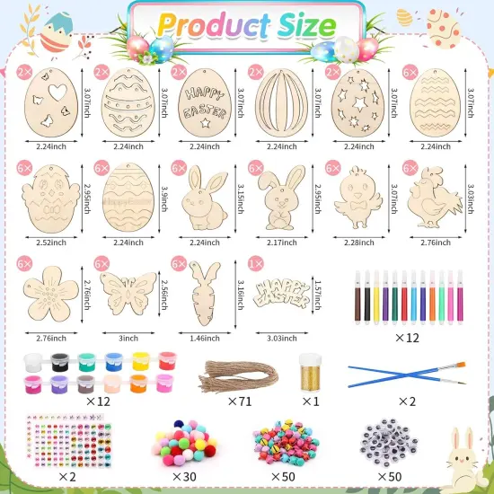 301 PCS Easter Wooden Hanging {2}