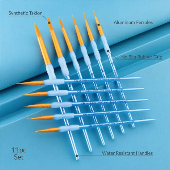 RCC 301 | Crafter's Choice&trade; 11pc Golden Taklon Round Brush Set {4}