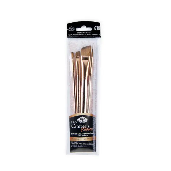 RCC PRO105-ZP | Crafter's Choice&trade; Pro 4pc Synthetic Sable Variety Brush Set {1}