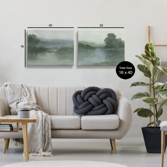 Stupell Industries Misty Twilight Lake View 2pc Canvas Set By Ethan Harper {9}