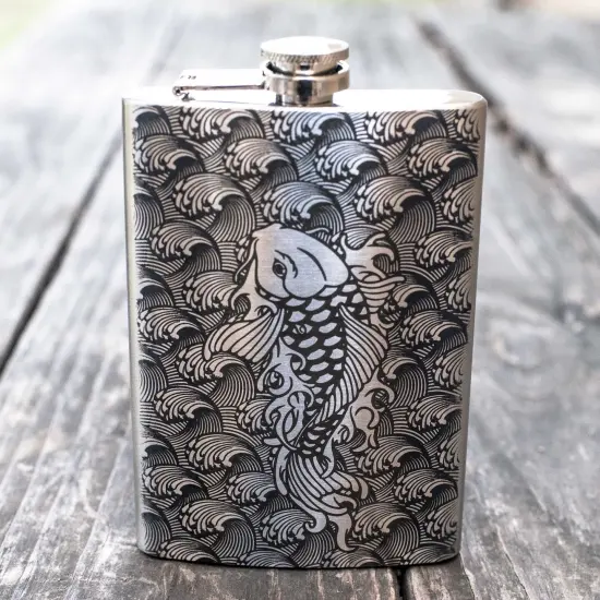 8oz Koi Fish Stainless Steel Flask {2}