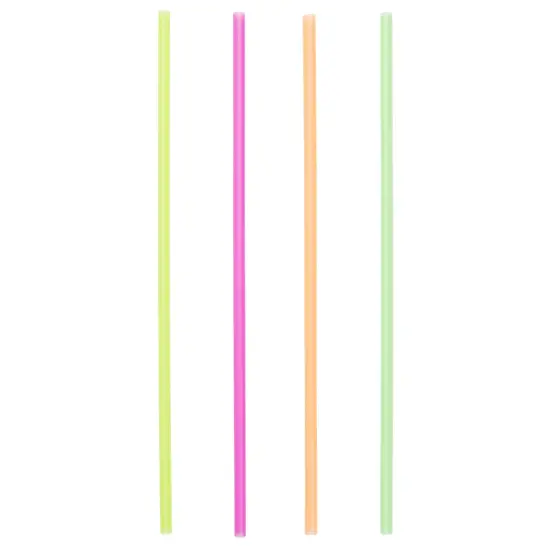600-Pack Colorful Individually Wrapped Plastic Drinking Straws, Extra Long, Bulk, Disposable Party Supplies, 4 Neon Colors (10.2 in) Multicolor {5}