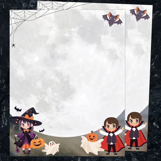 Great Papers! Stationery Fall Letterhead, Spooky Halloween Moon, 8.5"x11", Printer Friendly, 50 Sheets {5}