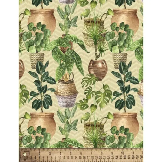 Plants For Home Cotton Fabric | By the Yard | Sewing and Crafting | 44 inches wide {1}