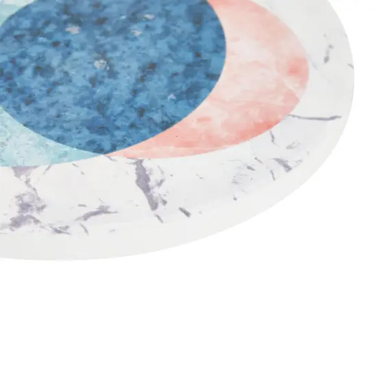 Set of 8 Marble Moon Design Table Coasters for Drinks, Round Cork Base and Holder for Housewarming Gift (4 In) Multicolor {4}