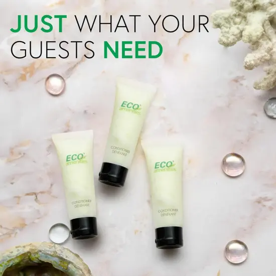 ECO AMENITIES Travel Size Conditioner - 25 PACK, 30mL, 1 oz Hotel Conditioner Bulk Supplies for Guests - Green Tea Scent Eco Conditioner, Mini Conditioner with Flip Cap {5}