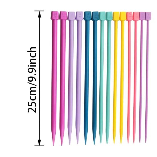 ITROLLE Knitting Needle 14PCS 4mm 5mm 6mm 7mm 8mm 9mm 10mm Colourful Single Pointed Knitting Straight Pins {5}