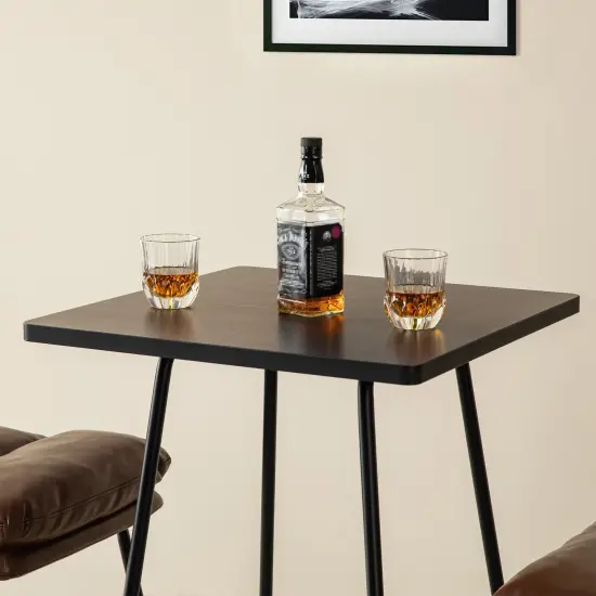 41"H Industrial Modern Square Wood Top Bar Height Pub Tables Black {3}