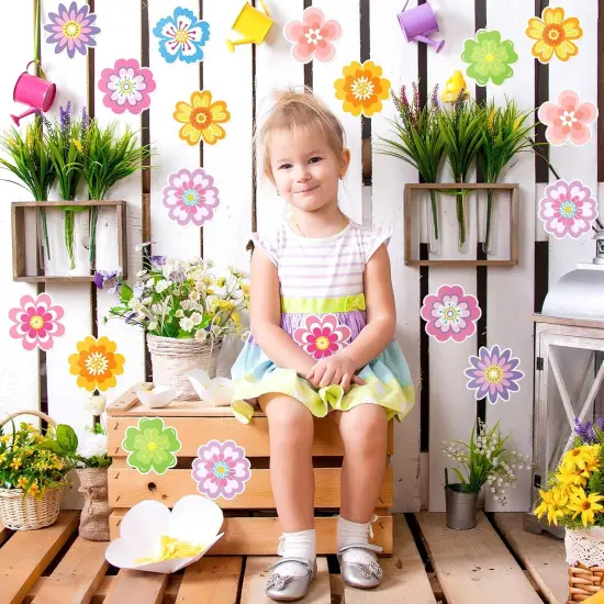 54 Pcs Spring Flower Cut-Outs Double Printed Paper Flower Decor for Spring Bulletin Board Classroom Decoration (Flower 54) {2}