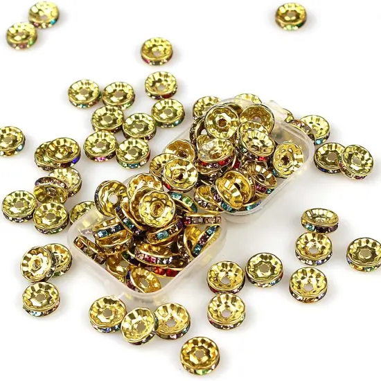 Rondelle Spacer Beads Round Crystal Czech Rhinestone for Bracelets Necklaces Jewelry Making Accessories {2}