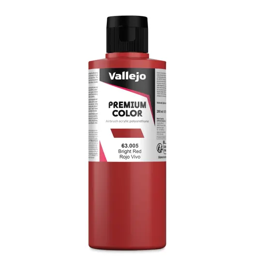 Vallejo Premium Airbrush Colors - 200 ml, Bright Red {1}