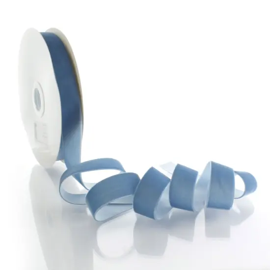 1" Velvet Ribbon (5yd & 25yd Spool Lengths) 338 Antique Blue {2}