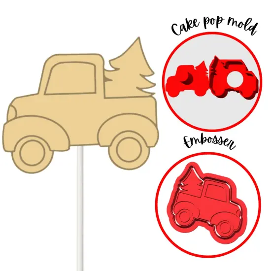 Truck with Tree Christmas Cake Pop Mold {4}