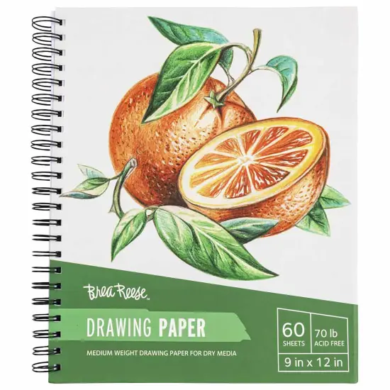 Brea Reese: Drawing Paper Pad Spiral-Bound 60 Sheets - 9x12" - 70 lb, Acid-Free, Shading & Layering, Perfect for Sketching & Dry Media, Art Supplies {1}