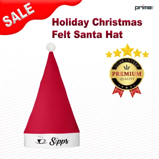 Prime Line&reg; Holiday Christmas Felt Santa Hat Red {2}