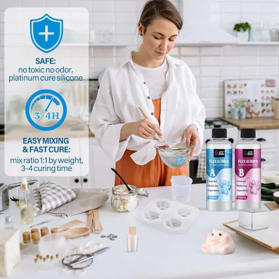 LET'S RESIN Liquid Silicone for Squishy Maker, Super Soft Silicone Rubber Making Kits 1:1 AB Ratio Mix for Taba Squishy, Molding Cat's Paw, DIY Decompression Gift {5}