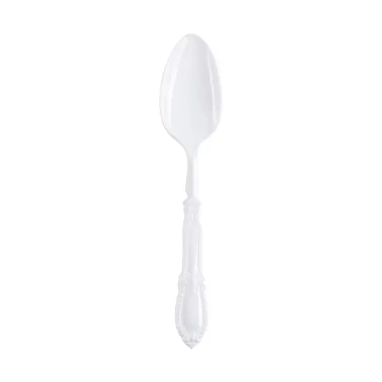 White Baroque Disposable Plastic Dinner Spoons (480 Spoons) {1}