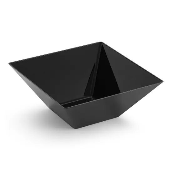Black Square Plastic Serving Bowls - 3 qt. (24 Bowls) {1}