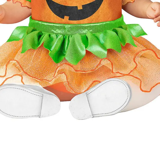 Baby Girl Orange & Green Polyester Pretty Pumpkin Tutu Halloween Costume {3}