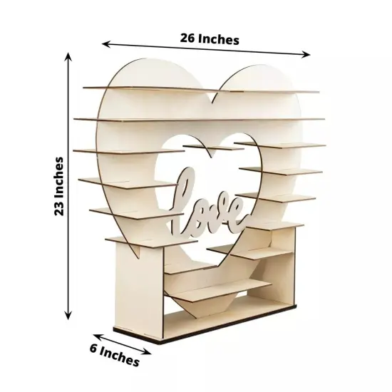 26 in Natural 8 Layer Double Sided Wooden Heart Cupcake DESSERT STAND Events {4}