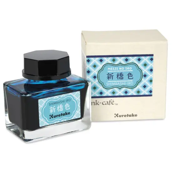 Kuretake Ink Cafe Meiji No Iro Pen Ink - 533 Sky Blue (Shimbashi-iro), 20 ml {1}