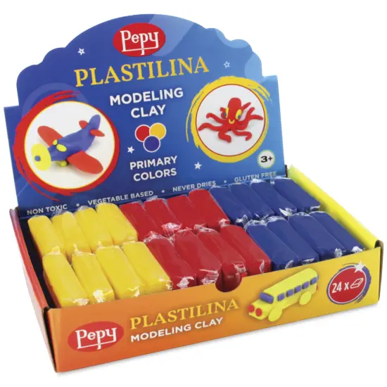 Pepy Plastilina Modeling Clay - Primary Colors, 1.4 oz, Pkg of 24 {1}