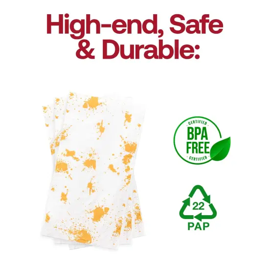 Durable White with Gold Paint Splatter Paper Dinner Napkins (600 Napkins) {4}