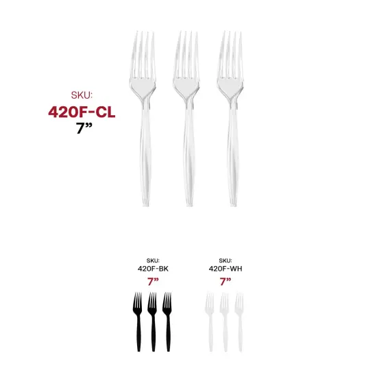 Clear Plastic Disposable Forks (1000 Forks) {6}