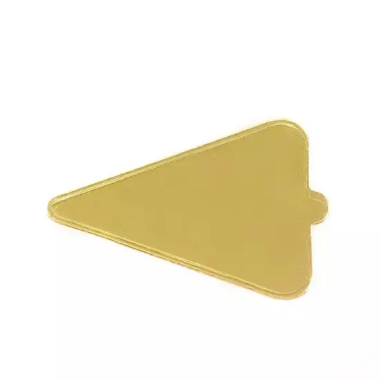 50 Gold 5 in Metallic Triangle Mini Cake Boards Disposable Dessert TRAYS Party {1}