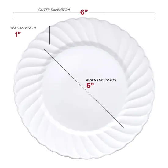 White Flair Plastic Pastry Plates - 6" (180 Plates) {3}