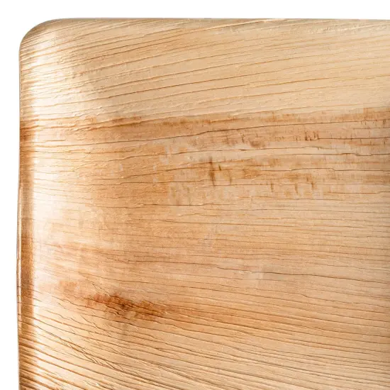 Square Palm Leaf Eco Friendly Disposable Buffet Plates - 9" (100 Plates) {1}