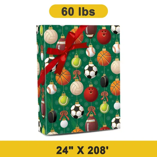 Festive Ornament Gift Wrap Roll 24" x 208' 1 Roll {1}