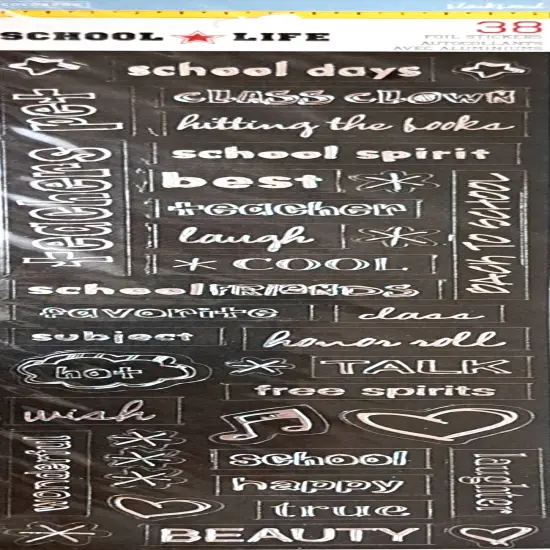 Colorbok Ransom Blackboard Foil School Stickers {1}