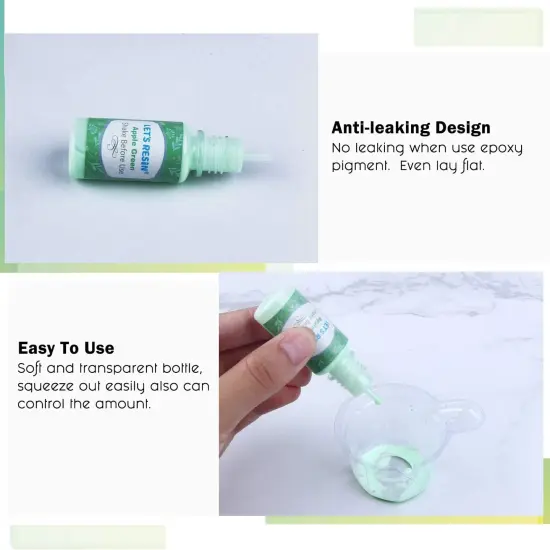 LET&rsquo;S Resin 18 Colors Epoxy Pigment, Opaque Liquid Resin Colorant Each 0.35oz,Odorless Epoxy Resin Dye Solid Color Liquid Dye for Resin Jewelry DIY Crafts Art Making {5}