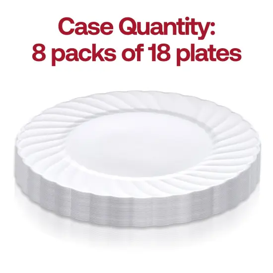White Flair Plastic Dinner Plates - 10.25" (144 Plates) {4}