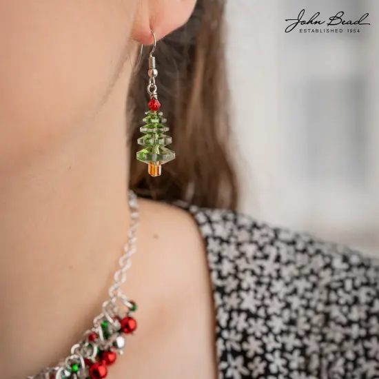 Crystal Lane DIY 7" Designer Holiday Red & Green Glass Bead Mix Strand Rondel / Green & Red {5}