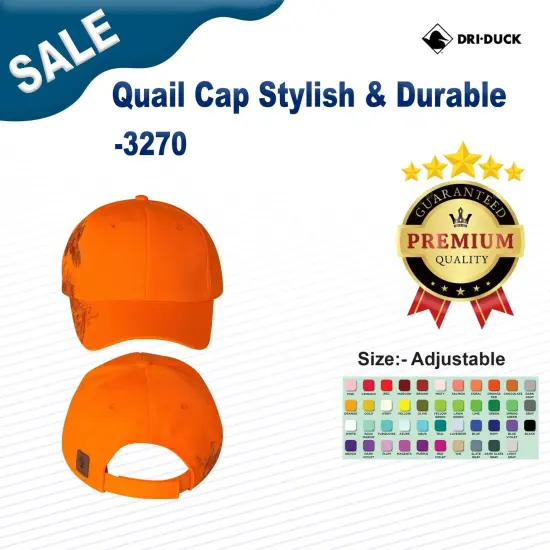 DRI DUCK&reg; Quail Cap Stylish & Durable Blaze Orange Quail {3}