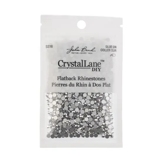 Crystal Lane DIY SS16 Glass Flatback Rhinestones, 1440pcs Metallic Silver {3}