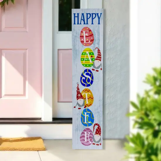 Northlight Gnome Happy Easter Porch Board Sign - 35.75" Blue {1}