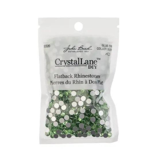 Crystal Lane DIY SS20 Glass Flatback Rhinestones, 1440pcs Peridot {3}