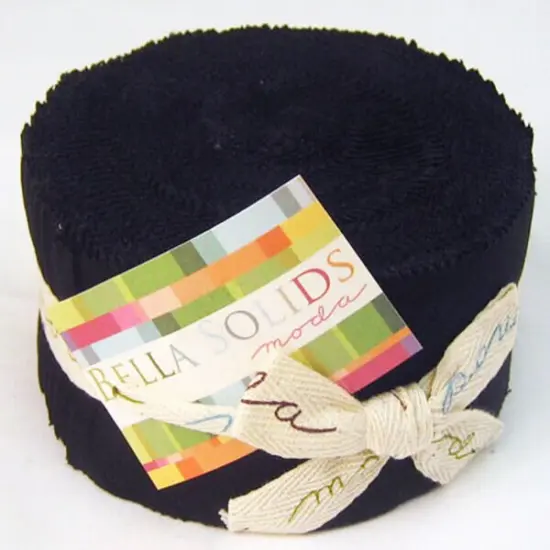 Bella Solids 2.5" Strip Roll (Jelly Roll) in Black by Moda for Moda (9900JR 99) {1}