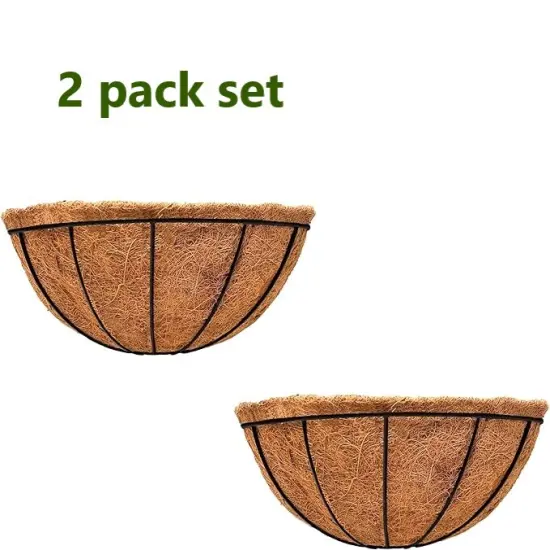 Wall Hanging Planters Wall Mounted Baskets with Coco Liner Flower Planters for Outdoor Hanging Flower Pots for Garden Porch Decoration {1}