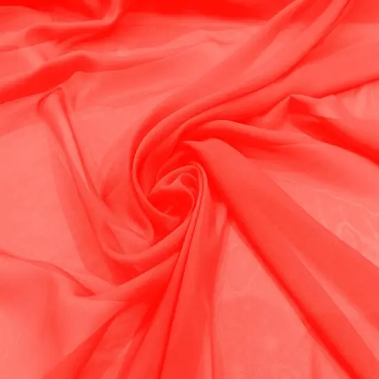 1 Yard 58/60" Width Solid Chiffon Lightweight Soft Polyester Fabric Neon Pink {1}